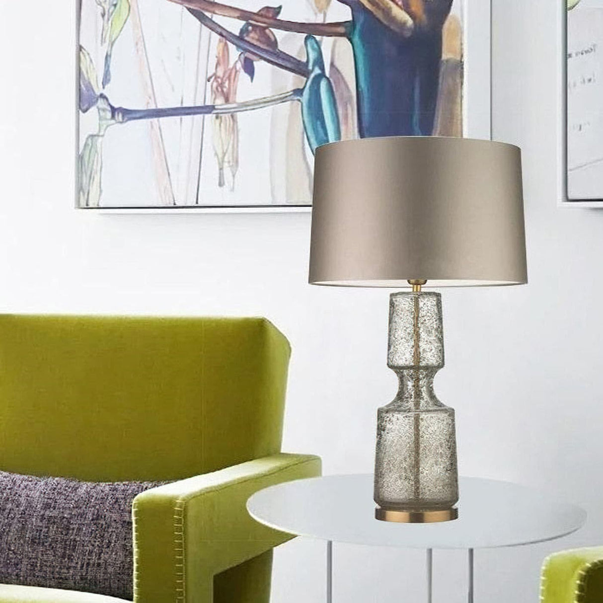 Modern Glass Table Lamp  Amber Base Black Shade - Product detail 10