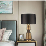 Modern Glass Table Lamp  Amber Base Black Shade - Product detail 11