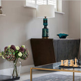 Modern Glass Table Lamp  Amber Base Black Shade - Product detail 12