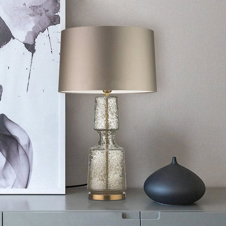 Modern Glass Table Lamp  Amber Base Black Shade - Product detail 8