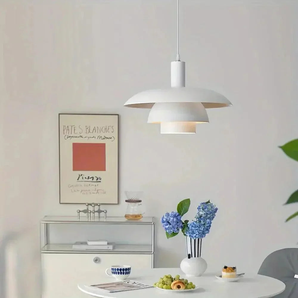 Scandinavian Pendant Light  Layered Metal Disc Design - Product example