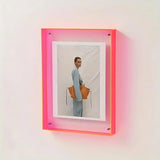 Modern Acrylic Picture Frame  Neon Pink Edge Illumination - Product detail 7