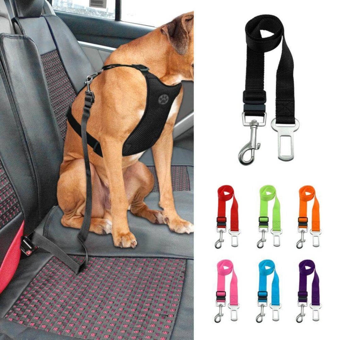 Pet Safety Car Belt  Adjustable Length with Rotating Clip - Product showcase