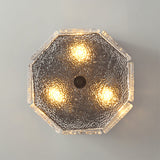 Modern Flush Mount Ceiling Light  Textured Glass Hexagonal Design - Product detail 9