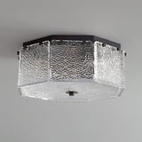 Modern Flush Mount Ceiling Light  Textured Glass Hexagonal Design - Product detail 7