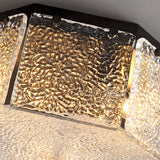 Modern Flush Mount Ceiling Light  Textured Glass Hexagonal Design - Product detail 8