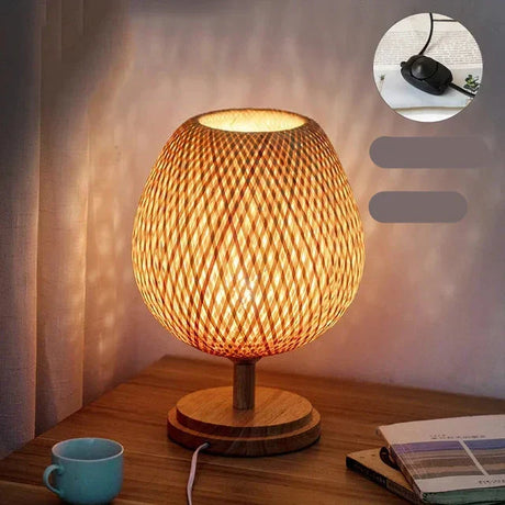 Bamboo Table Lamp  Woven Lattice Design - Product detail 11