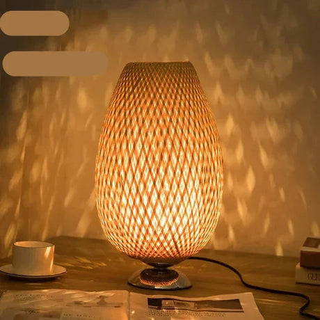 Bamboo Table Lamp  Woven Lattice Design - Product detail 10