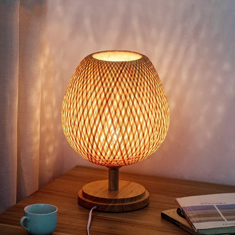Bamboo Table Lamp  Woven Lattice Design - Product detail 7