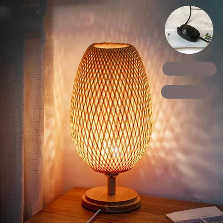 Bamboo Table Lamp  Woven Lattice Design - Product detail 12