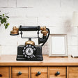 Vintage Rotary Telephone  Black and Gold Decorative Accent - Product showcase