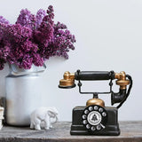 Vintage Rotary Telephone  Black and Gold Decorative Accent - Product example