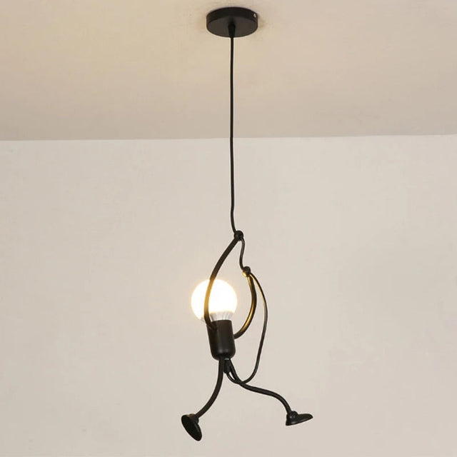 Creative Pendant Light  Swinging Iron Figure Design - Product showcase