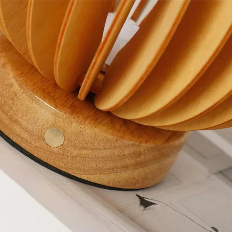 Wooden Table Lamp  Sculptural Slat Design - Product detail 7