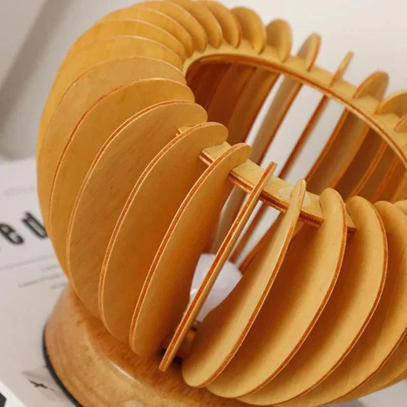 Wooden Table Lamp  Sculptural Slat Design - Product detail 4