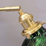 Vintage Wall Sconce  Green Glass Shade With Brass Finish - Product detail 5