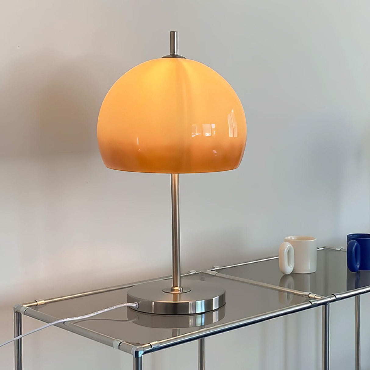 Bauhaus Table Lamp  Amber Glass Dome Shade - Product detail 35