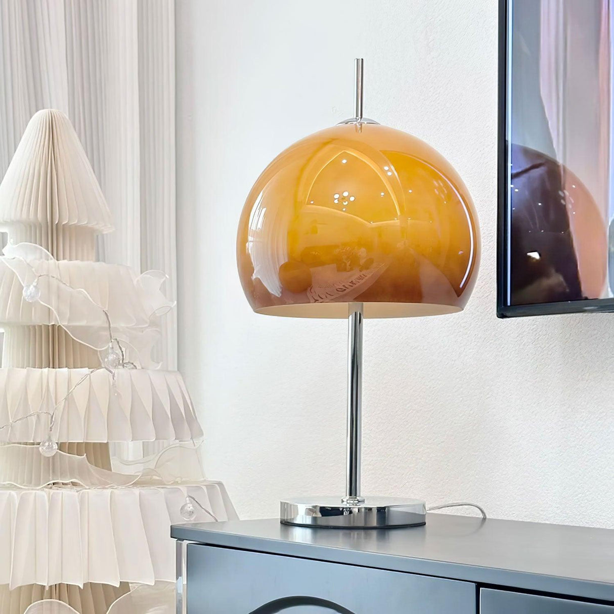 Bauhaus Table Lamp  Amber Glass Dome Shade - Product detail 34