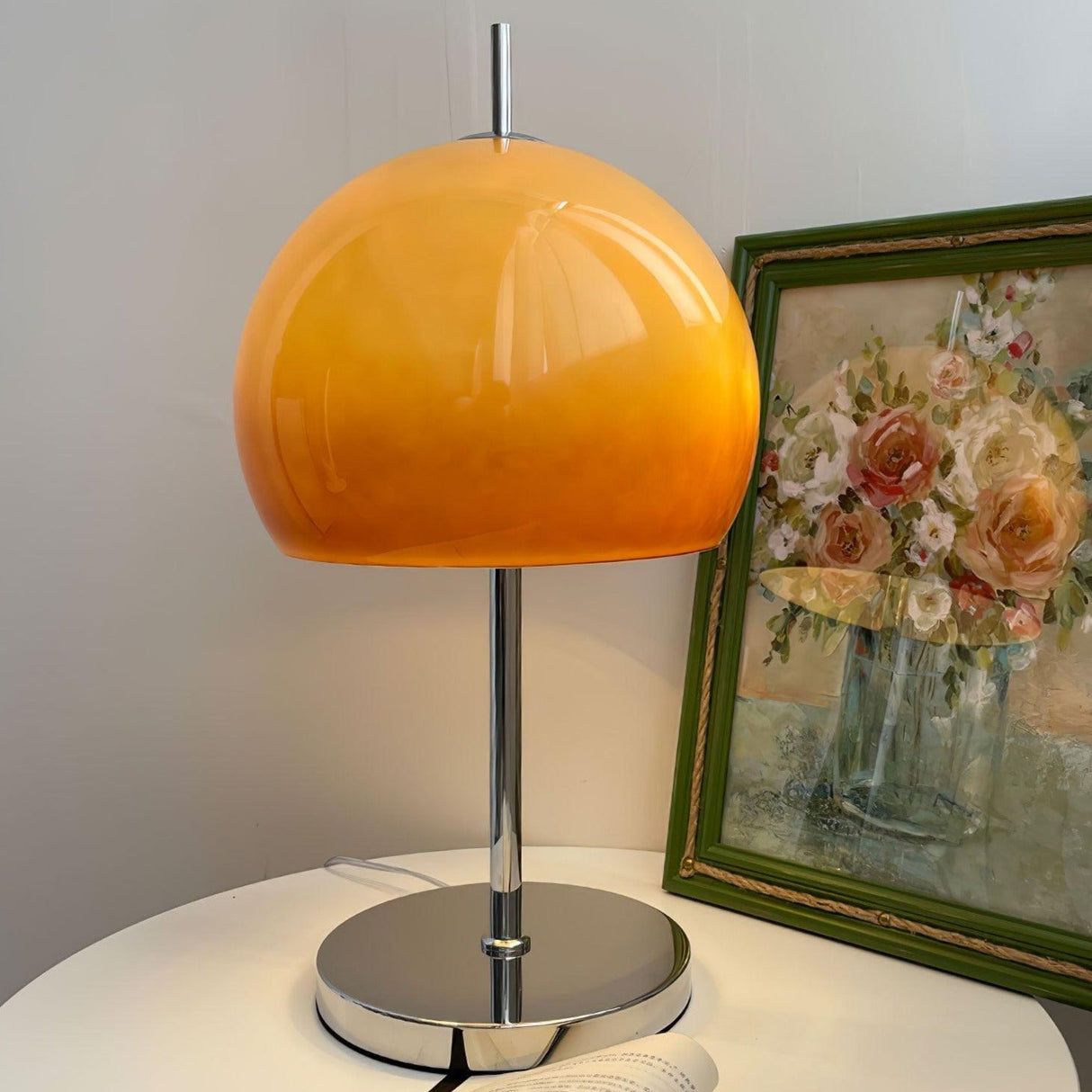 Bauhaus Table Lamp  Amber Glass Dome Shade - Product detail 24