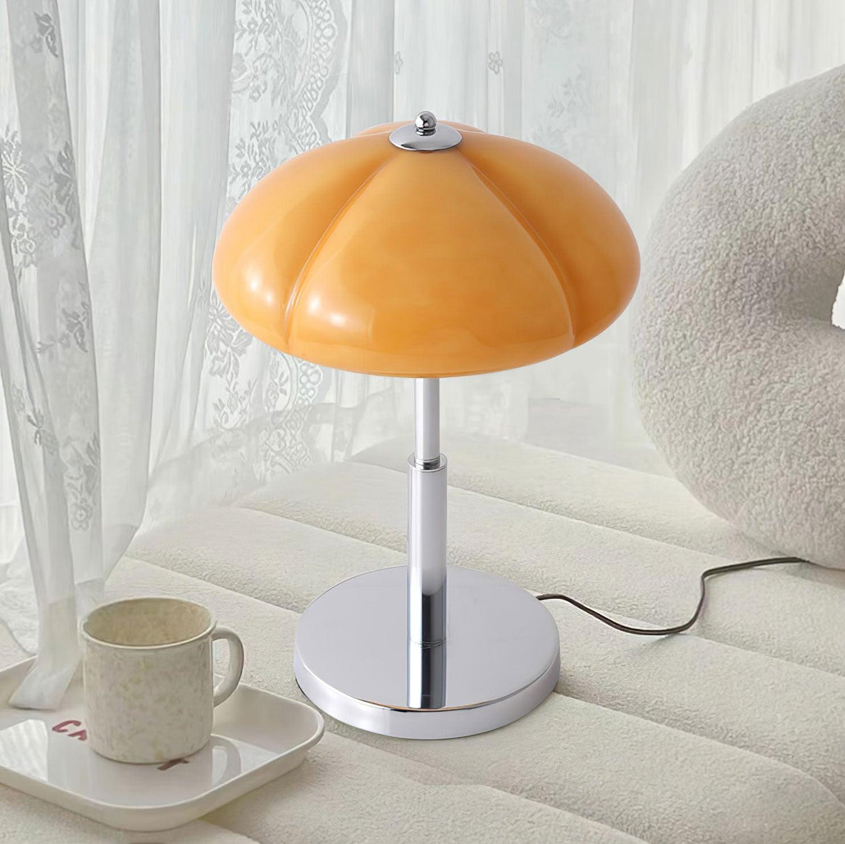 Bauhaus Table Lamp  Amber Glass Dome Shade - Product detail 26