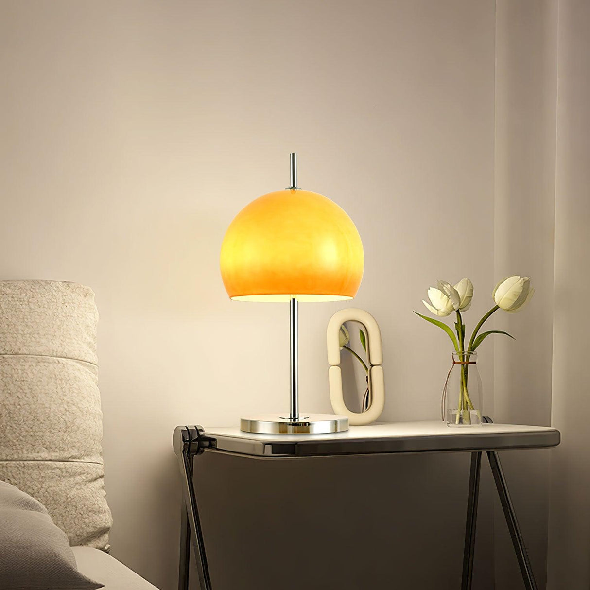 Bauhaus Table Lamp  Amber Glass Dome Shade - Product detail 27