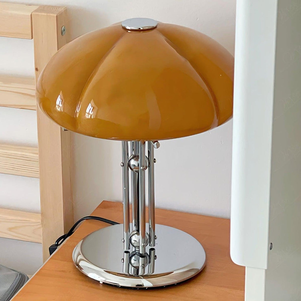 Bauhaus Table Lamp  Amber Glass Dome Shade - Product detail 36