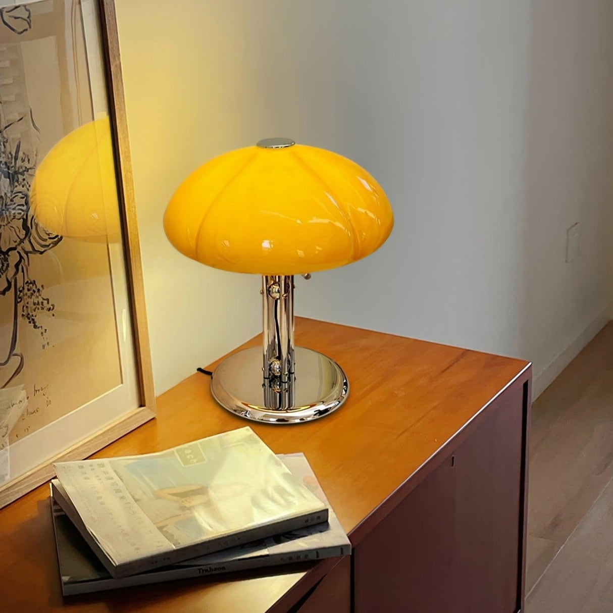 Bauhaus Table Lamp  Amber Glass Dome Shade - Product detail 37
