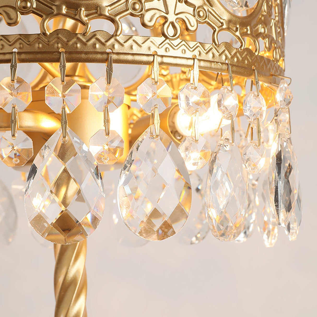 Crystal Crown Table Lamp  Royal Gold Finish - Product detail 5