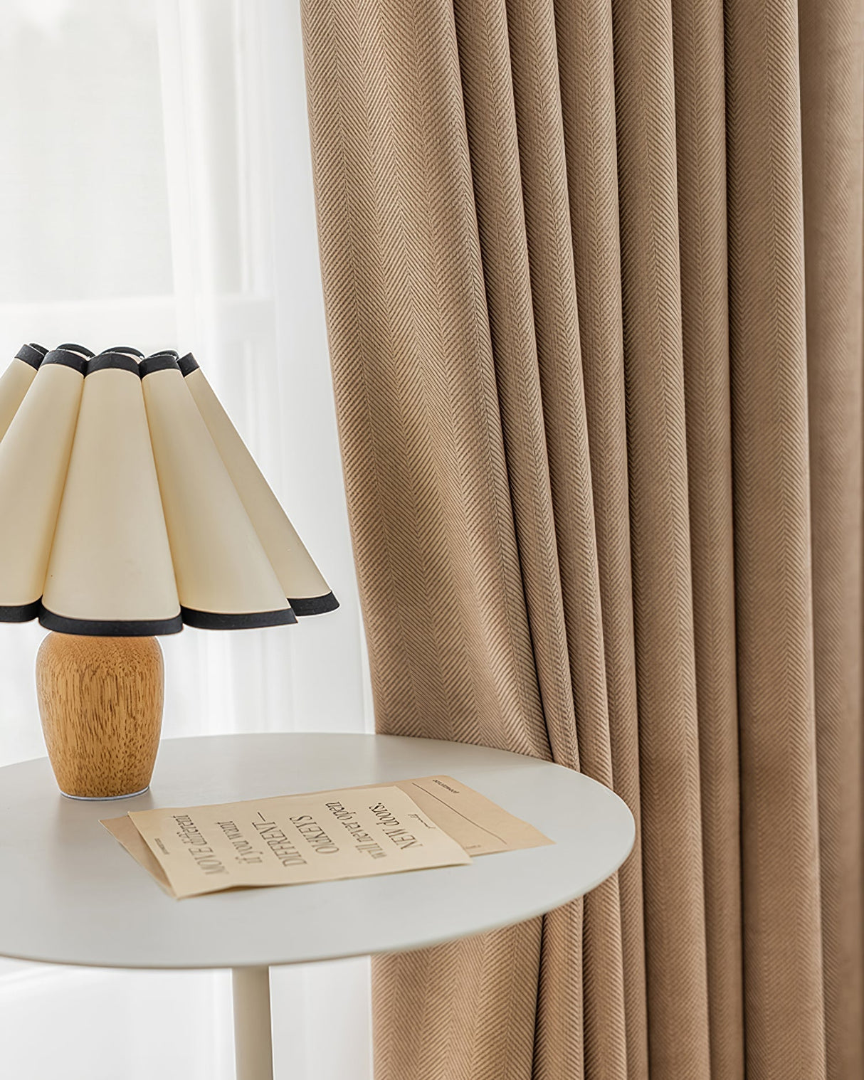 Scandinavian Table Lamp  Pleated Shade With Black Trim - Product detail 13
