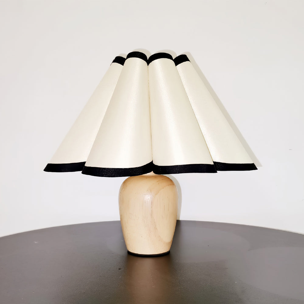 Scandinavian Table Lamp  Pleated Shade With Black Trim - Product detail 20