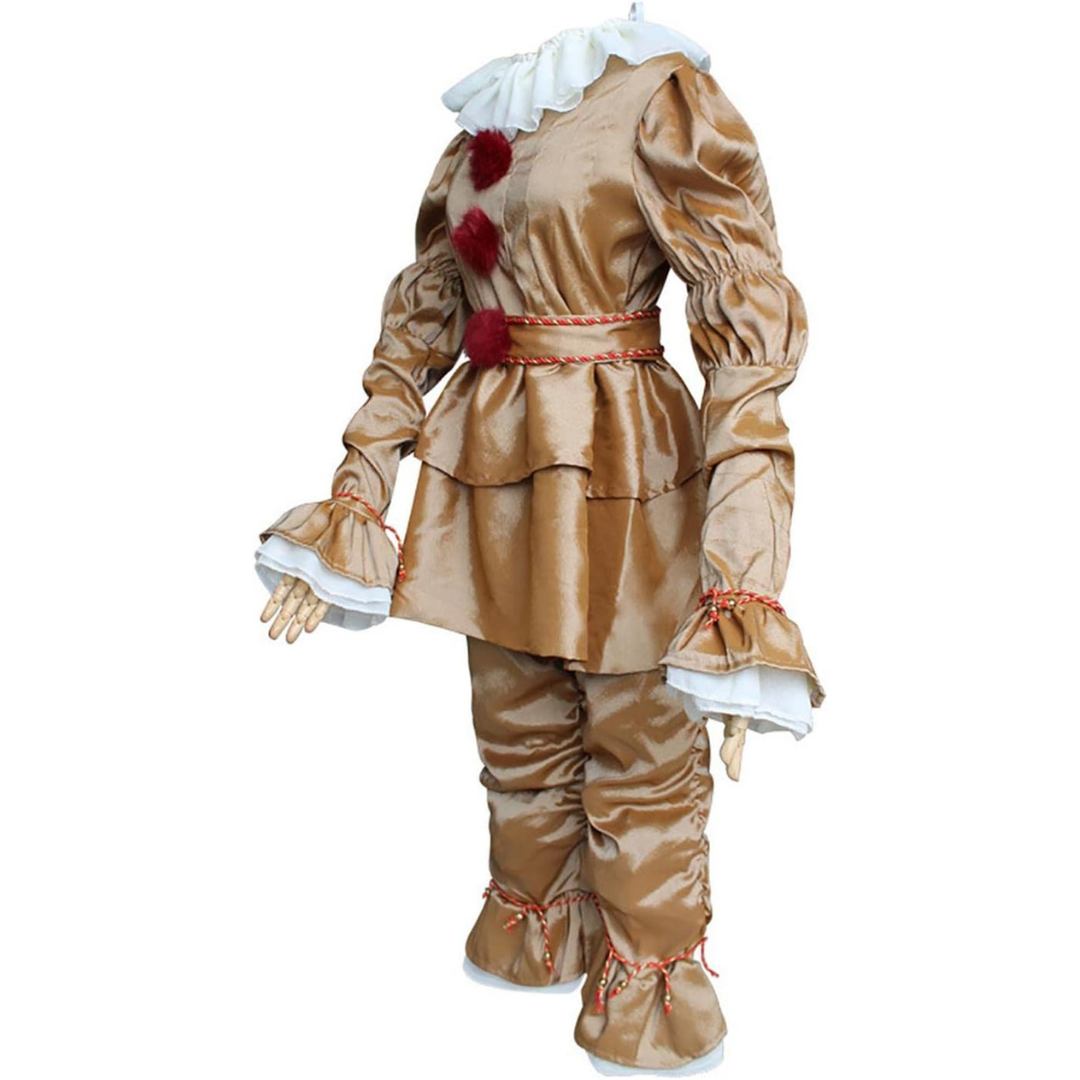 Vintage Halloween Clown Costume  Victorian Style Ruffled Design - Product showcase