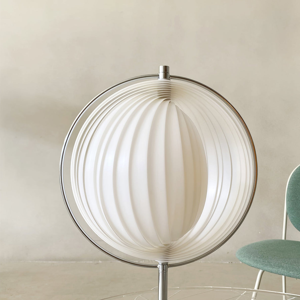 Modern Rotatable Table Lamp  Chrome Base White Sphere Design - Product detail 9