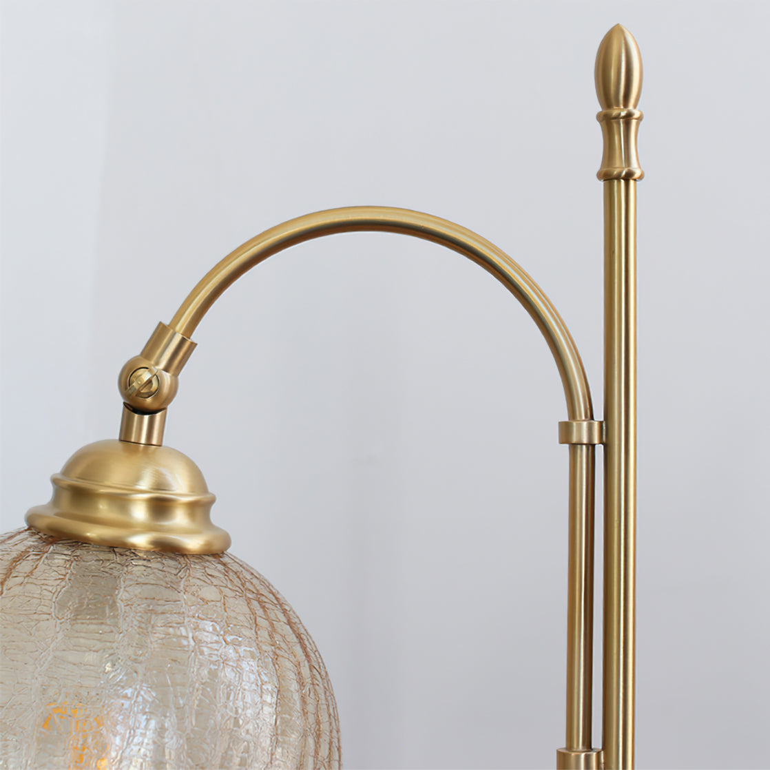 Vintage Table Lamp  Brass Arm With Glass Shade - Product detail 17