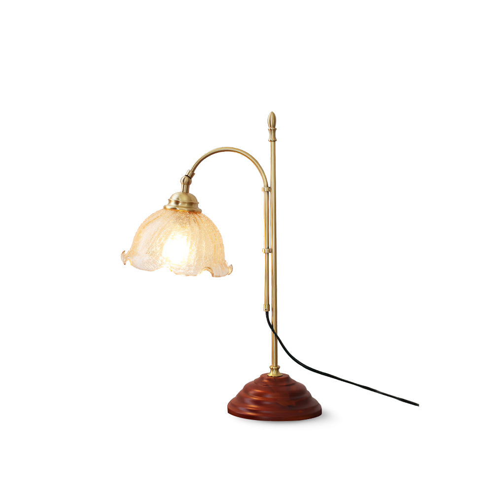 Vintage Table Lamp  Brass Arm With Glass Shade - Product detail 18