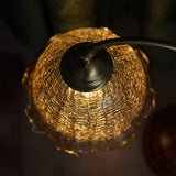 Vintage Table Lamp  Brass Arm With Glass Shade - Product detail 11