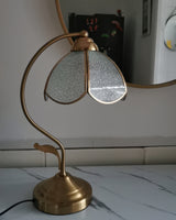 Floral Glass Table Lamp  Brass Frame with Petal Shade - Product detail 9