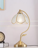 Floral Glass Table Lamp  Brass Frame with Petal Shade - Product detail 5