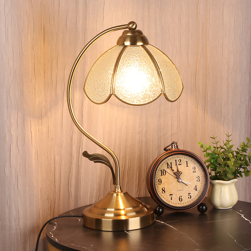 Floral Glass Table Lamp  Brass Frame with Petal Shade - Product detail 8