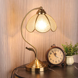 Floral Glass Table Lamp  Brass Frame with Petal Shade - Product detail 8