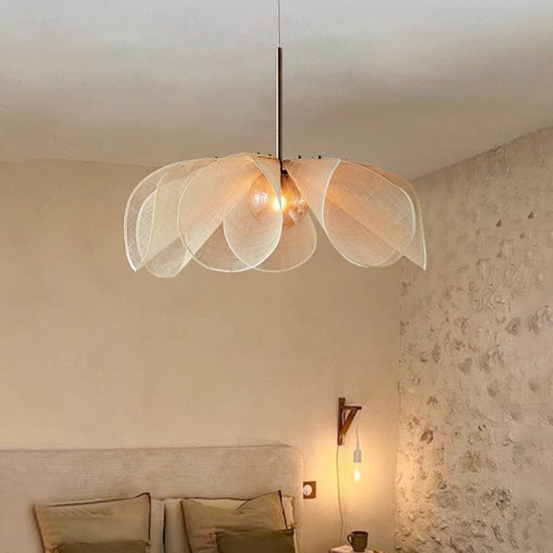 Modern Fabric Pendant Light  Petal Shade Design - Product showcase