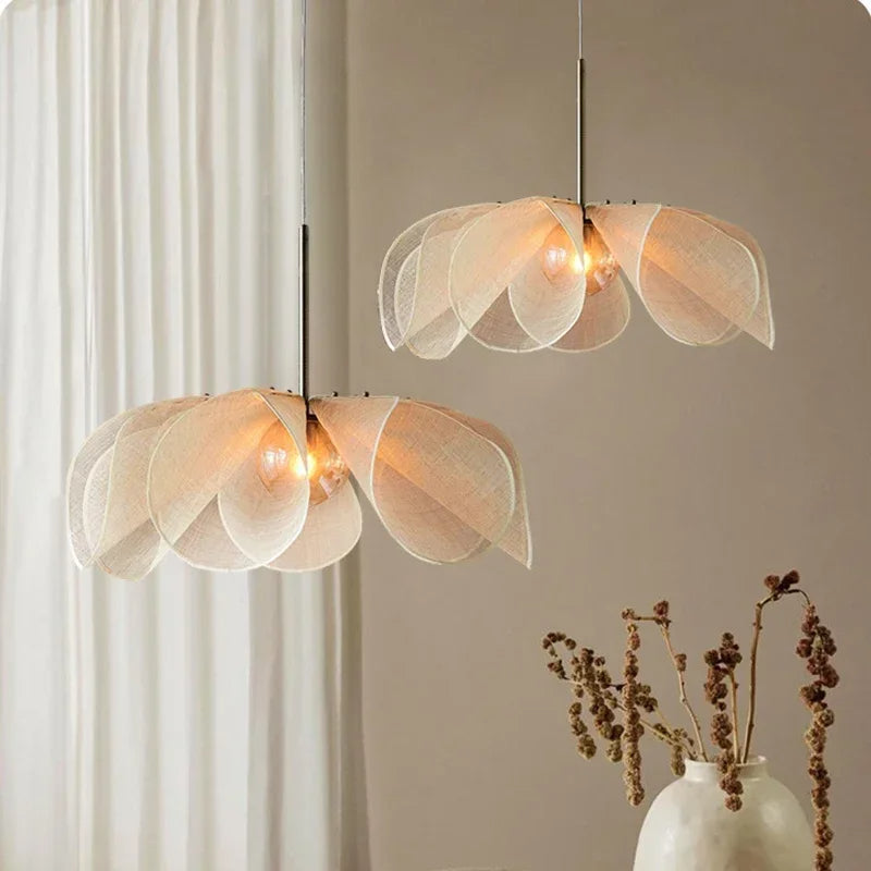 Modern Fabric Pendant Light  Petal Shade Design - Product example