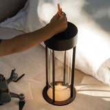 Portable LED Table Lamp  Glass Cylinder Design with Leather Handle - Product detail 10