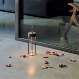Portable LED Table Lamp  Glass Cylinder Design with Leather Handle - Product example