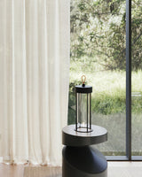 Portable LED Table Lamp  Glass Cylinder Design with Leather Handle - Product detail 6