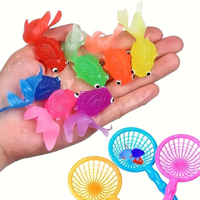 Floating Bath Fish Toys  12-Pack Rubber Animal Set - Product showcase