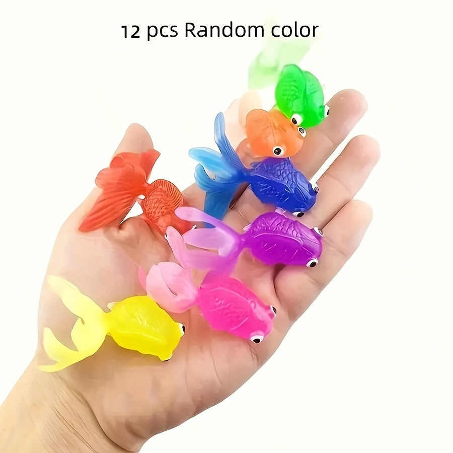 Floating Bath Fish Toys  12-Pack Rubber Animal Set - Detailed view