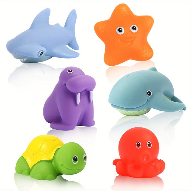 Ocean Animal Bath Toys  Soft Floating Sea Creatures Set - Product showcase