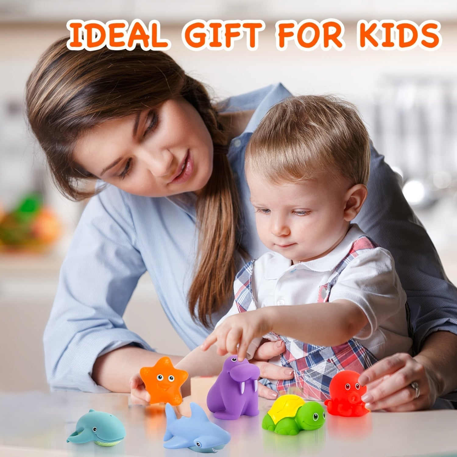 Ocean Animal Bath Toys  Soft Floating Sea Creatures Set - Product example