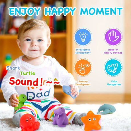 Ocean Animal Bath Toys  Soft Floating Sea Creatures Set - Product detail 5