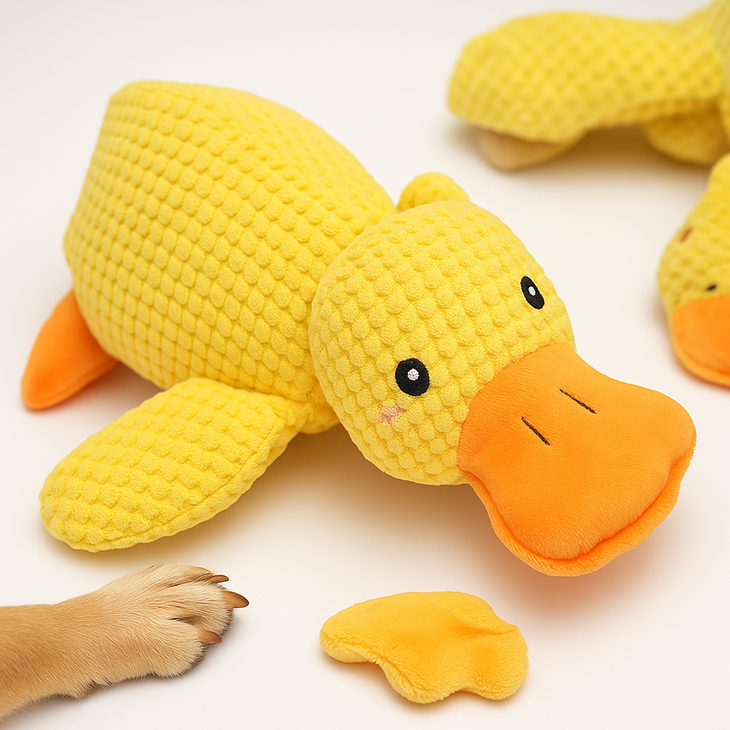 Plush Duck Dog Toy  Soft Squeaky Chew Toy - Detailed view
